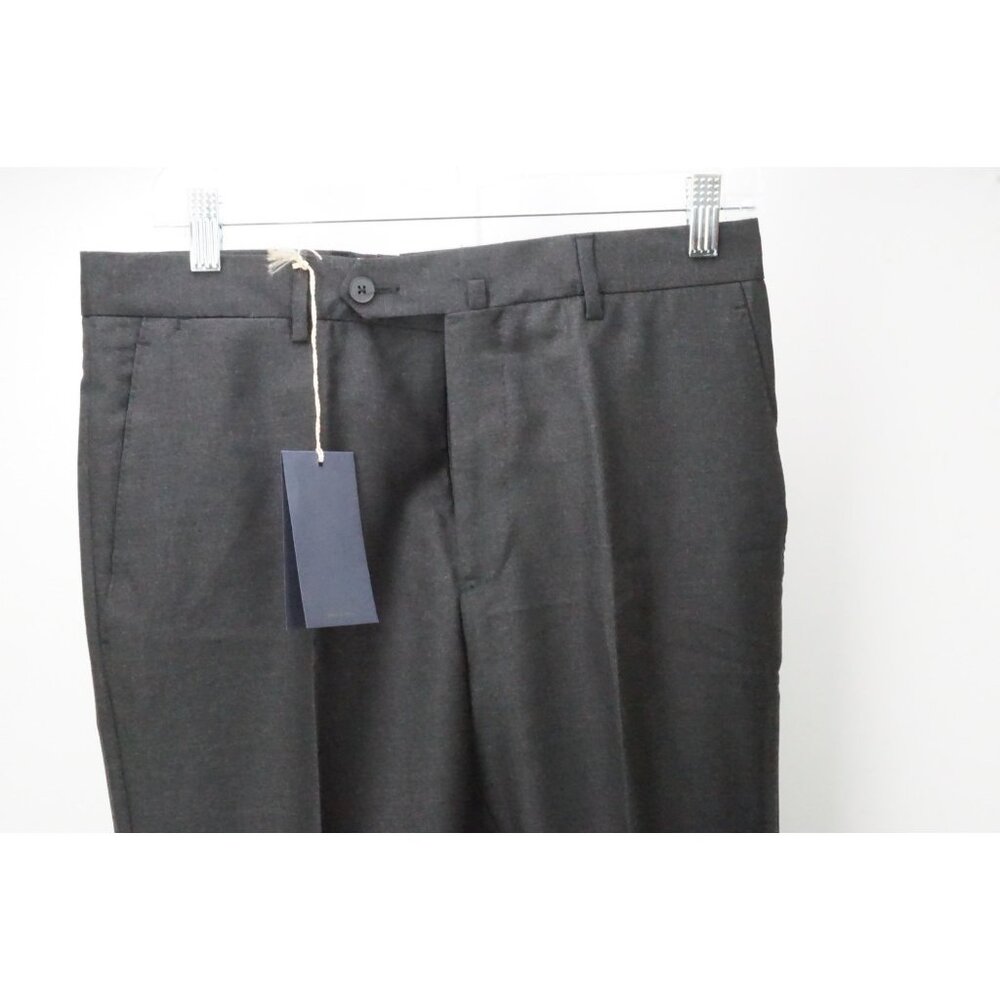 Lardini Tasmania Winter Dark Gray 100% Wool Mens Pants Trousers Sz 46 EU NEW